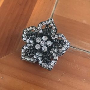 diamond flower hair clip